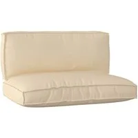 vidaXL Sitzauflage Palettenkissenset Oxford-Stoff Beige 120 x 80 x 52 cm, (2 St)