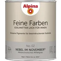Alpina Wandfarbe Alpina Feine Farben Lack No. 02 Nebel im November