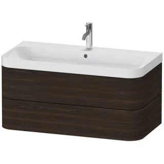 Duravit Happy D.2 Plus c-shaped Set wandhängend Nussbaum gebürstet Matt 975x490x480 mm - HP4348O6969 HP4348O6969