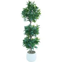 Kunstbaum 4ft künstliche grüne Pflanze drei Kugel Lorbeerblatt Baum-120CM, GarveeMore