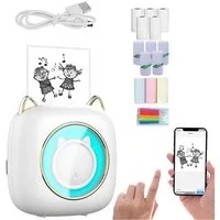 KINSI C23 Mini Thermodrucker Bluetooth - Tragbarer Multifunktionsdrucker Multifunktionsdrucker, (für Texte, Bilder & QR-Codes - Kompatibel mit iOS/Android)