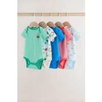 Next Kurzarmbody Kurzärmelige Babybodys im 5er-Pack (5-tlg)
