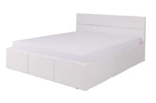 Polsterbett Bett Doppelbett LABRI Kunstleder Weiss 160x200cm