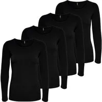 ONLY Langarmshirt Langarmshirt Damen Shirt Schwarz Weiß Longsleeve 1er - 5er Pack