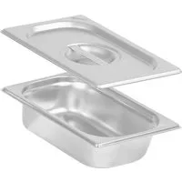 Mahlzeit Thermobehälter GN Behälter 1/4 mit Deckel, Höhe 65 mm, Edelstahl Wärmebehälter, Edelstahl, (Set, 2-tlg., 1x 1/4 GN Behälter mit Deckel(65 mm), für Chafing Dish
