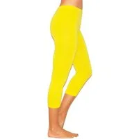 YESET Caprihose Damen 3/4 Capri Leggings Baumwolle GELB L Capri kurze Leggings