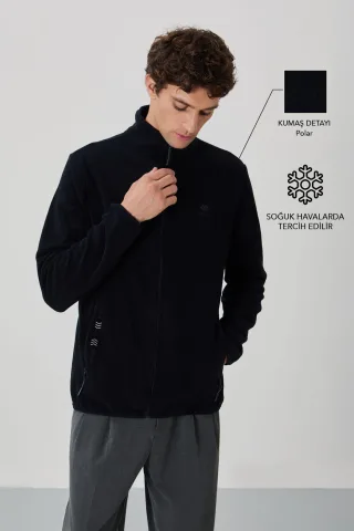 Herren Plüsch Zip-Front Sweatshirt