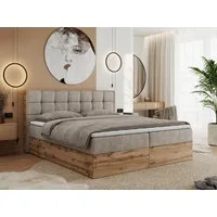 MKS MÖBEL Boxspringbett ALBERO 1 (Set, Packung, Topper T25/Visco, Stauraum, Matratzen, Bettkästen, T30-Schaum), Doppelbett, Multipocket-Matratzen, Möbelplatten, Praktisch