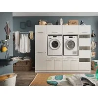 Laundreezy Mehrzweckschrank-Set LAUNDREEZY LDSK15, Breite 235 cm, Soft-Close-Funktion, höhenverstellbare Füße
