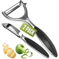 TUWENA Sparschäler 2Pcs Sparschäler Set, Edelstahl Y & I-förmiges Drehbares Gemüsemesser