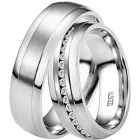 DOOSTI Trauring Schmuck Geschenk Edelstahl Trauring Ehering Partnerring LIEBE, Made in Germany - wahlweise mit oder ohne Zirkonia