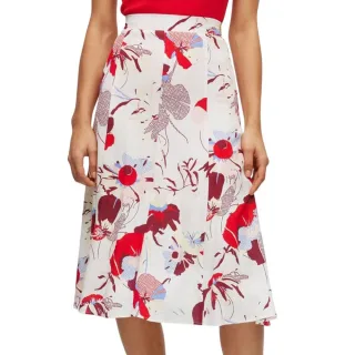 Boss - "Vallua" Midirock für Damen, Hoch geschnitten (Floral)