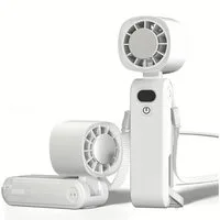 GLIESE Handventilator Tragbarer Turbo Ventilator für Reisen, Büro & Outdoor, mit Halbleiterkühlung, mit 5000mAh Akku,Hand, Tisch, Nackenmodus