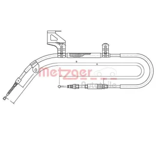Metzger Handbremsseil hinten links VW Passat B5