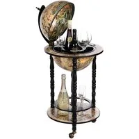 BIRENDY Dekoobjekt Hausbar Barwagen 3301WB Schwarzweiß 100cm Globusbar Bartisch Weltkugel