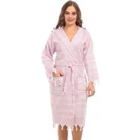 herémood Bademantel herémood Bademantel Damen & Herren Unisex – Weich & Leicht, Langform, 100% Baumwolle, mit Kapuze, & Gürtel, Hamamtuch-Stil mit Taschen – Ideal für Sauna, Spa, Hotel & Zuhause