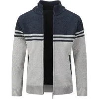 Allthemen Cardigan mit Stehkragen Grobstrick Strickjacke für Winter Strickpullover