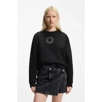 HUGO Sweatshirt Classic Crew Relaxed Fit, mit Strass-Steinen