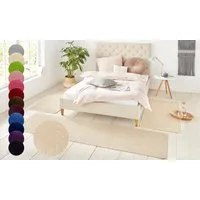 HANSE Home Bettumrandung Shashi, Höhe 8 mm, (3-tlg), Kurzflor, Unifarben, Teppich, Bettläufer, Bettvorleger, Teppichläufer