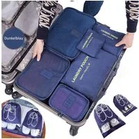 MOPUEA Kofferorganizer 8-teiliges Aufbewahrungstaschen-Set für Reisen, Leicht und kompakt (Set Reisetaschen Organizer, Aufbewahrungstaschen für Kleidung, Schuhe und Kosmetik), Leicht, platzsparend, atmungsaktives Mesh, langlebiges Material