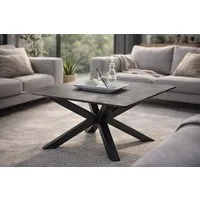 möbelando Couchtisch Janin, in grau, schwarz, Keramik, Metall - 80x45x80cm (BxHxT)