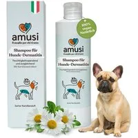 Amusi Tiershampoo Dermatitis-Hundeshampoo sensitiv mit Duft - Hergestellt in Italien, 250 ml, (Hundeshampoo gegen Juckreiz, beruhigende Wirkung für empfindliche Kopfhaut), Ideal für alle Arten von Dermatitis