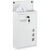 relaxdays Wandbriefkasten Briefkasten Hochformat (5-St), weiß
