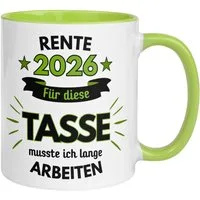 Momentals Tasse Rente – „Für die Tasse musste ich lange arbeiten“ – Geschenk zur Rente, Gratis Versand · Links-&Rechtshänder · Spülmaschinenfest