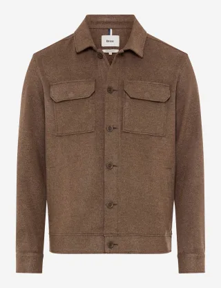 Brax Herren Overshirt Style SANTIAGO chocolate, dunkelbraun, Gr. 5XL