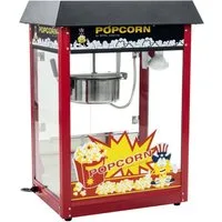 Royal Catering Popcornmaschine 5kg/h Popcornmaker Retro Popcornautomat 1500 W Dach Schwarz Teflon