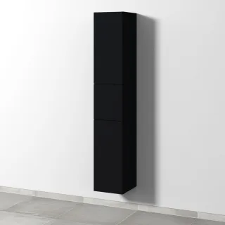 Sanipa 3way Hochschrank mit 2 Türen und 1 Auszug, Schwarz-Matt SF10008