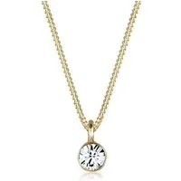 Elli Kette mit Anhänger Solitär Rund mit Kristallen von Swarovski® 925 Silber, Kreis