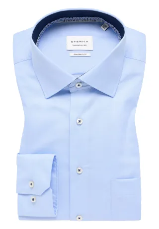 ETERNA - Hemd Twill Langarm hellblau - Gr. - 46/Langarm - 65cm