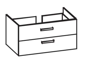 Artiqua 414 Waschtischunterschrank für Avento 4156A4, 4156A5 Sangallo Grau quer, 414-WU2L-V128-7154- 414-WU2L-V128-7154-432