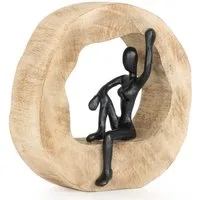 Moritz Skulptur Frau posierend, Holz, Tischdeko, Fensterdeko, Wanddeko, Holzdeko, Weihnachtsdeko