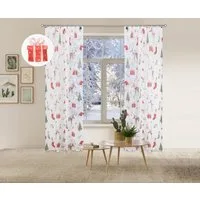 OTTO home Gardine Olwyn (1 St), Kräuselband, transparent, weihnachtlich, einseitig bedruckt, halbtransparent, weiche Haptik