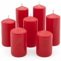 Spetebo Stumpenkerze Echtwachs Stumpenkerzen 7er Set (Set, 7-tlg., 1), Brenndauer in Stunden ca. 27 - 45 Stunden (je nach Größe)