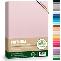 leevitex® Spannbettlaken Premium, verschiedene Größen, Stoffgewicht 195 g/m², 40 cm Steghöhe, Jersey-Elasthan, Gummizug: rundum, (1 Stück), verschiedene Farben, OEKO-TEX® STANDARD 100 zertifiziert