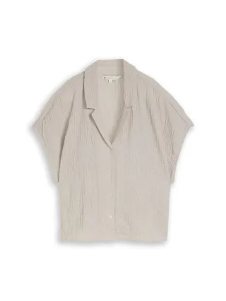 TOM TAILOR Denim - Strukturierte Bluse beige - Gr. - S