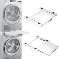 FIMEI Zwischenbaurahmen Universal Stapelbausatz für 60 cm Waschmaschine & Trockner (1-St), mit Auszugplatte, Schnellmontage, Waschmaschinenuntergestell