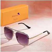 Jungengel Sonnenbrille Polo Air Unisex Retro Vintage Look UV400 Männer & Damen Rechteck (3-teiliges Set, 3-teiliges Set mit Sonnenbrille, Box und Reinigungstuch) 3x Modelle, Metallrahmen, Stylische Sonnenbrille