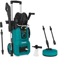 VONROC Hochdruckreiniger 2400W, Druck max: 180 bar, Fördermenge max: 420 l/h, (Set, 11 tlg., PW512AC), inkl. Druckregeler - Schlauchtrommel - Aluminium Pumpe - V24 Serie