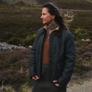 Gesteppte Wachsjacke aus Baumwolle, Damen,  Grün, Baumwoll-Mischung/Polyester-Mischung, by Lands' End