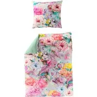 BIERBAUM Wendebettwäsche Colorful Flowers, Mako-Satin, 2 teilig, mit floralem Digitalprint