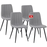 Albatros International Esszimmerstuhl Esszimmer Stühle 4 er Set GARDA, Stuhl Stühle Esszimmerstühle, Küche (4er Set, Grau, Stoff Bezug), Küchenstuhl Küchenstühle Essstühle für den Esstisch Ess Stühle