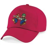 Blondie & Brownie Baseball Cap Kinder Mario und Luigi Stick Patch Super Retro Konsole Kinder Baseball Cap Mario Luigi Patch Stickerei Retro Gaming
