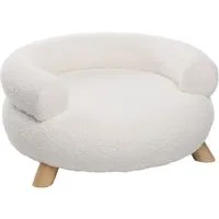 Flamingo Tierbett Hundesofa Deteno rund weiß
