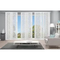 HOME WOHNIDEEN Schiebegardine JENNA (6 St), Klettschiene, halbtransparent, Schiebevorhang Jacquard Set