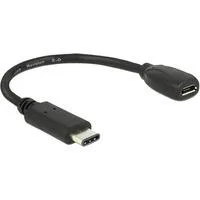 USB 2.0 Adapter, USB-C Stecker > Micro-USB Buchse schwarz, 15cm