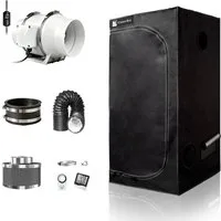 CannoBox Gewächshaus CannoBox Growbox 100/150mm Abluft Komplett Set Growzelt Indoor